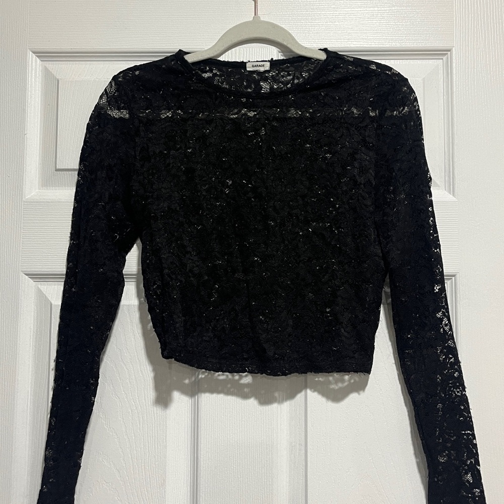 net floral black Garage shirt